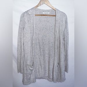 Women’s oatmeal freckled open front cardigan
